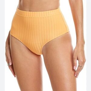 NWOT Solid & Striped The Lilo Ribbed High Waist Creamsicle Orange Bikini Bottom